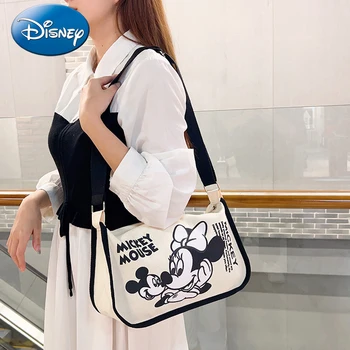 Disney 2023 Nové Mickey Cartoon Plátené tašky Žien In Veľkú Kapacitu Taška cez Rameno Študent Trieda Messenger Taška Knedľa