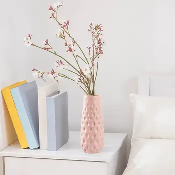 Nerozbitný Váza Moderné Nordic Štýl Kvetinové Vázy s Jedinečnou Textúrou Hladký Hrana Elegantný Kvetinové Nádoby Plochu pre Domáce