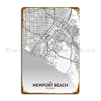 Newport Beach, Ca Kovové Podpísať Plagát Na Stenu Dekor Obývacia Izba Bar Tlač Tabule Plechu Podpísať Plagát
